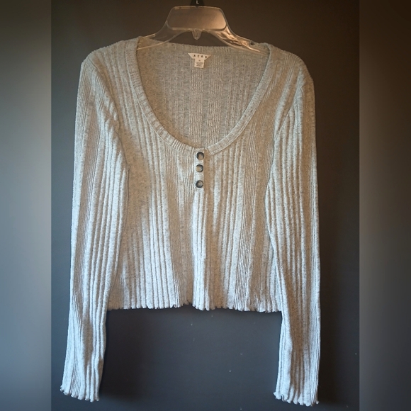 Time and Tru Tops - AEROPOSTALE WOMEN'S XL LONG SLEEVE GRAY TOP